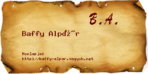 Baffy Alpár névjegykártya